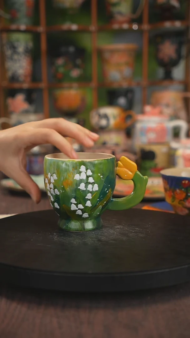 紫砂油画釉下彩手绘