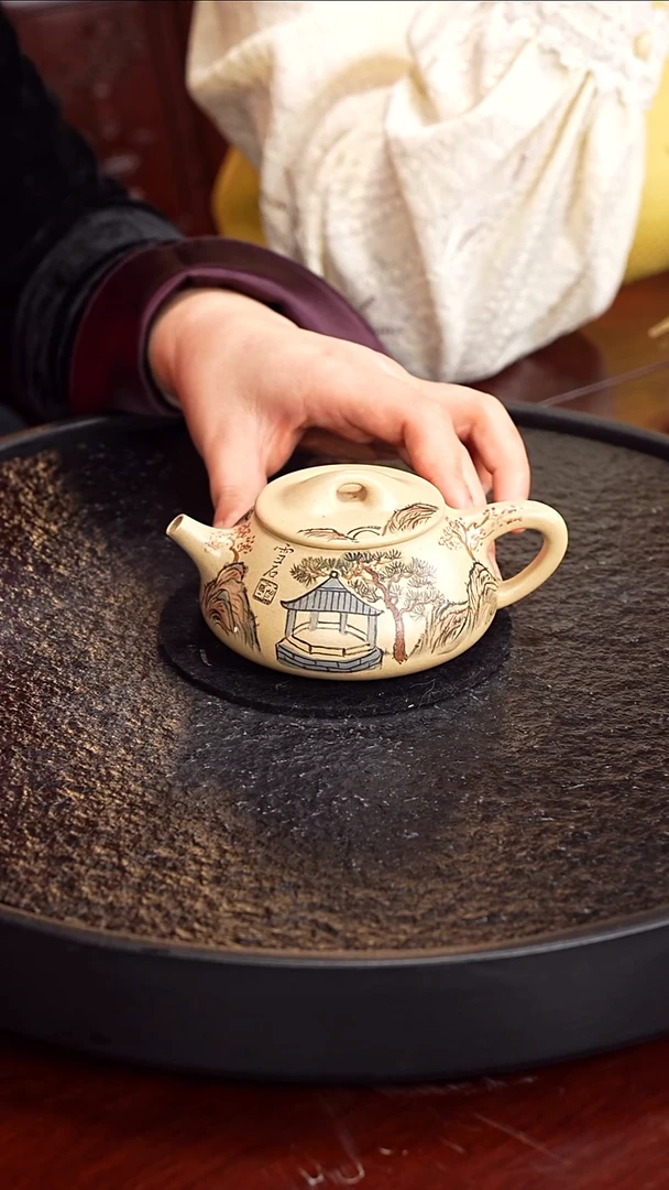 茶壶紫砂徐秀文满瓢32香山白泥200毫 白雪石 顾氏 配保温杯+围巾