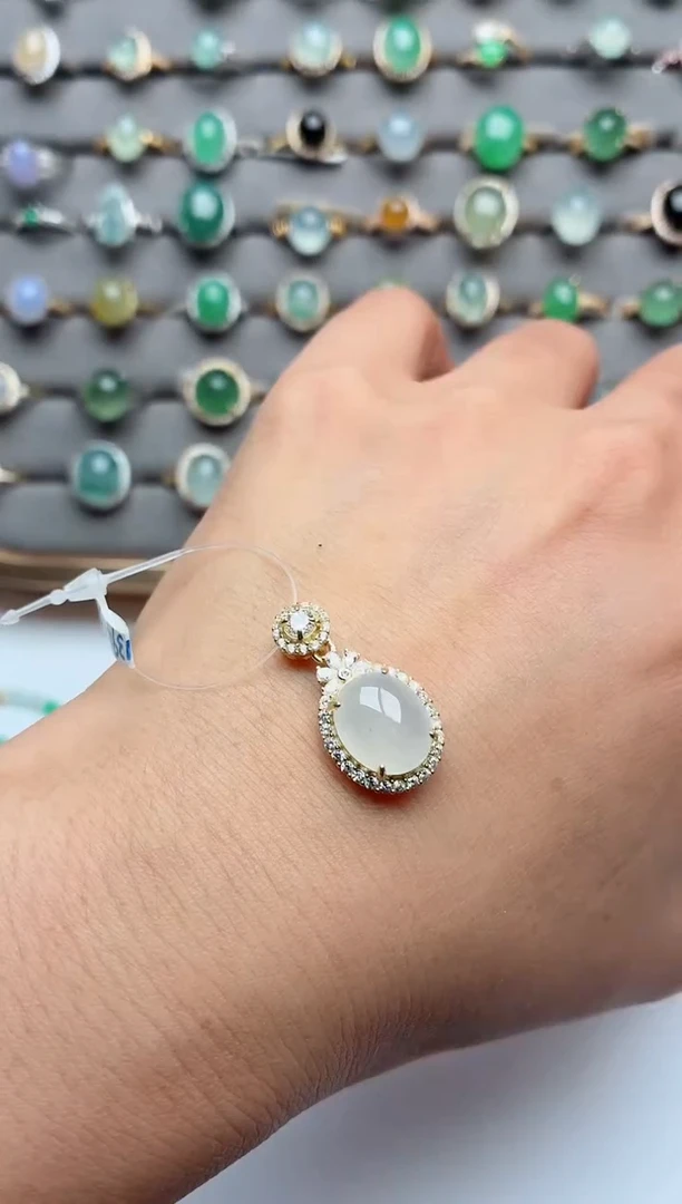 银S925镶嵌戒指翡翠.