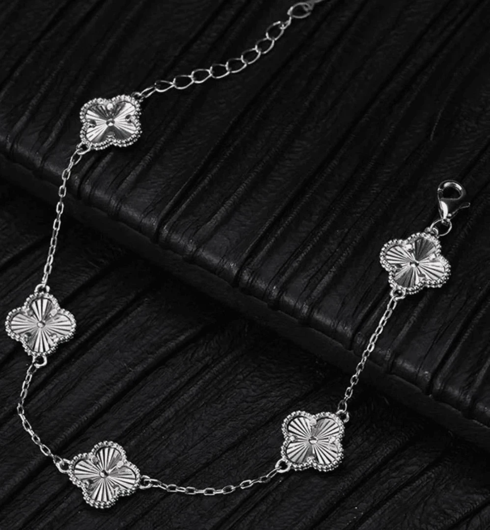 YZ034 开口四叶草手链  银色精品手链 无礼盒