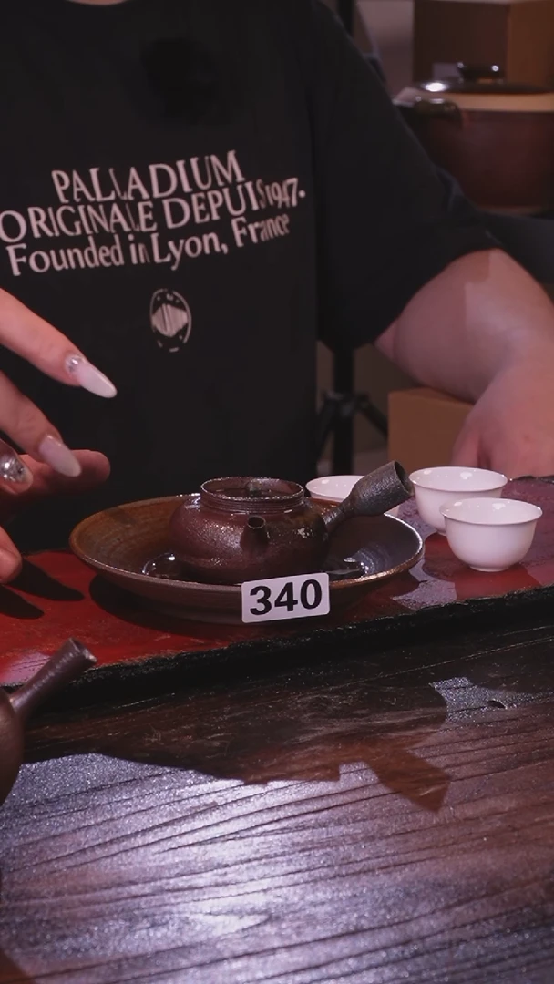 瓷片编号340柴烧泡茶壶