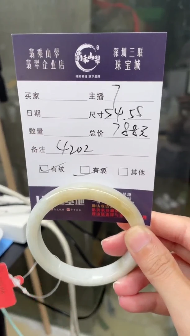 翡翠手镯未镶嵌Q 54正圈4202