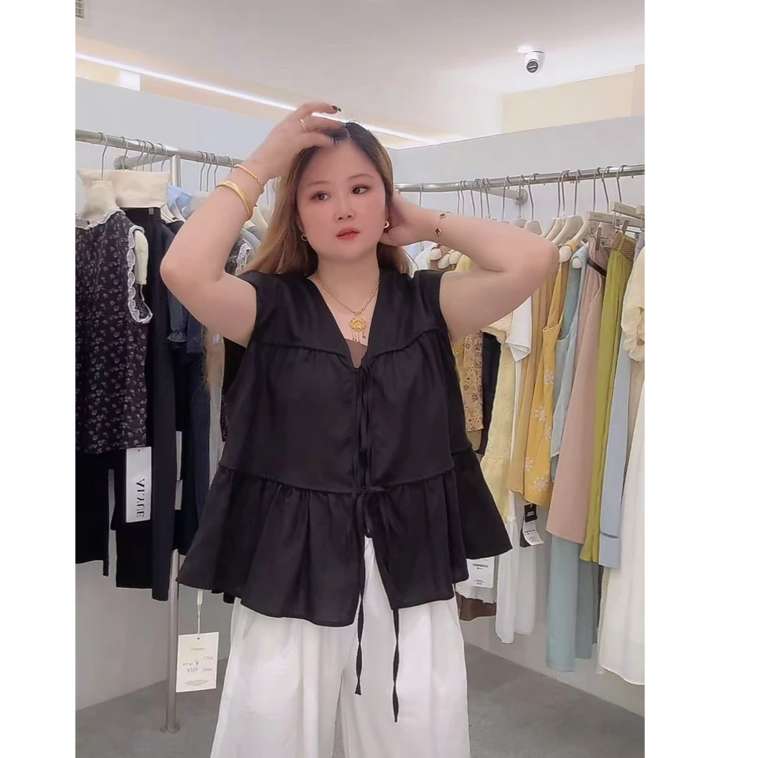31513 B 韩版洋气无袖女2025夏季舒适上衣