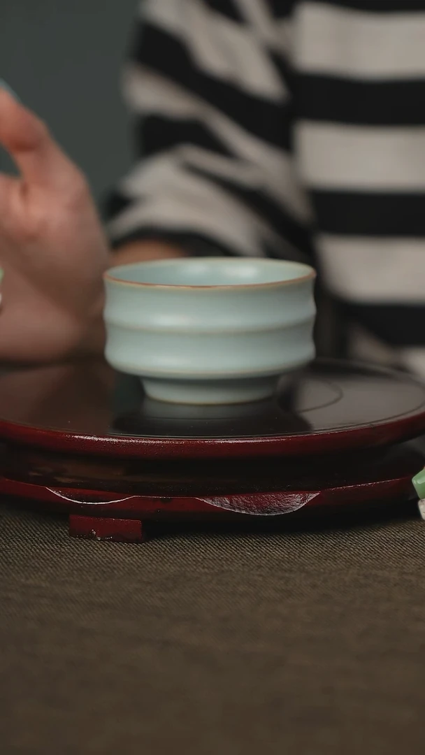 精品竹节杯汝瓷主人杯