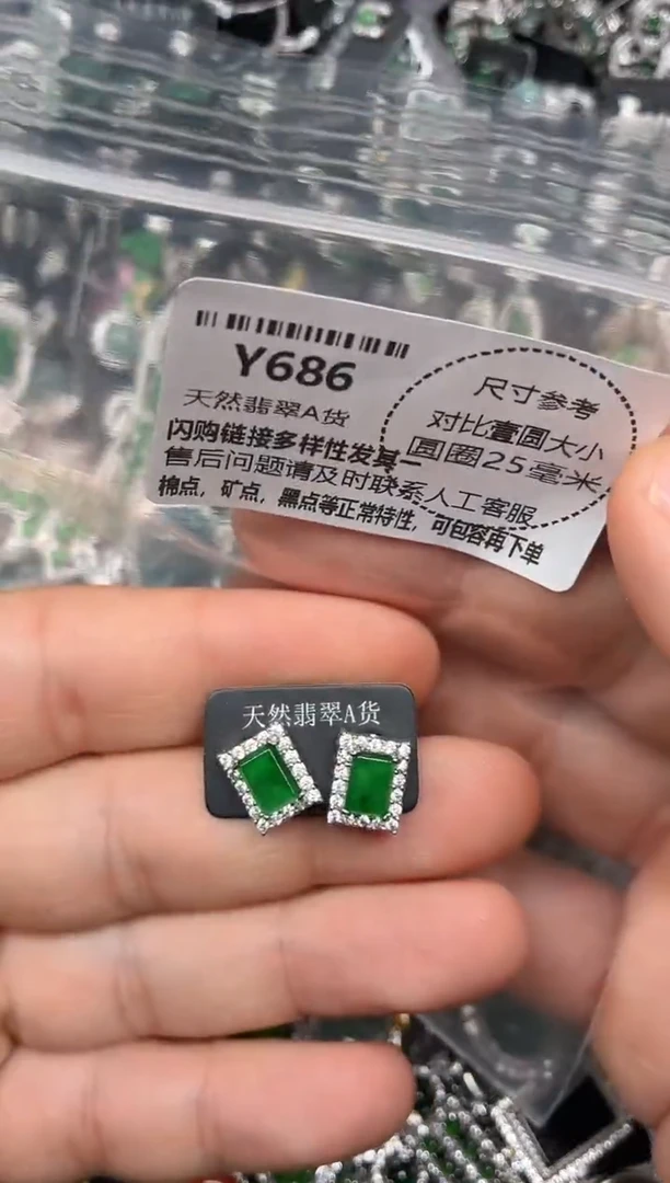 颈饰未镶嵌翡翠Y686耳钉