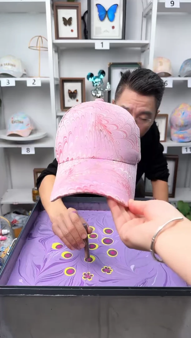 纯棉盘龙纹水拓帽