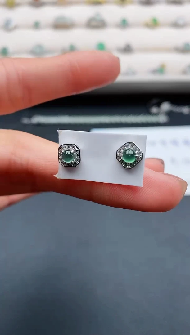 银S925镶嵌戒指翡翠6666666+3