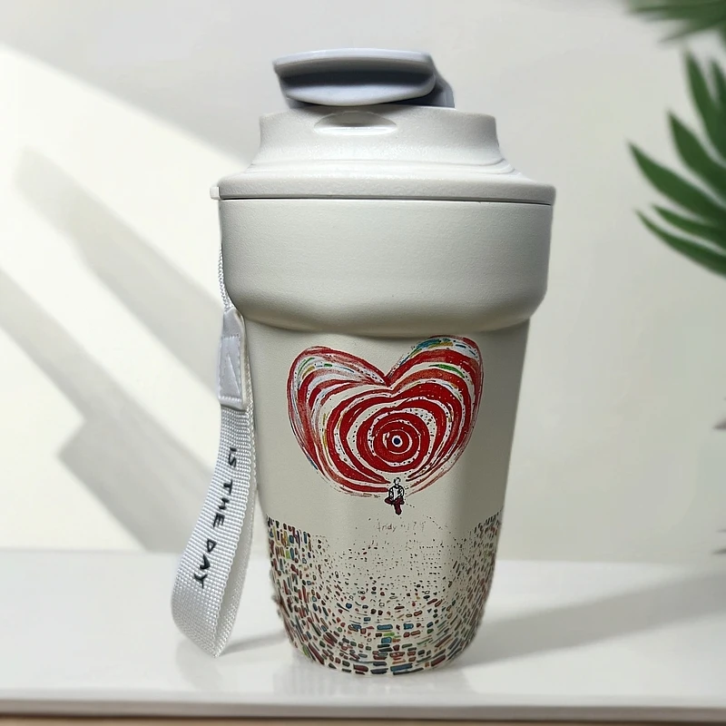 便携手绘纪念款保温杯咖啡杯