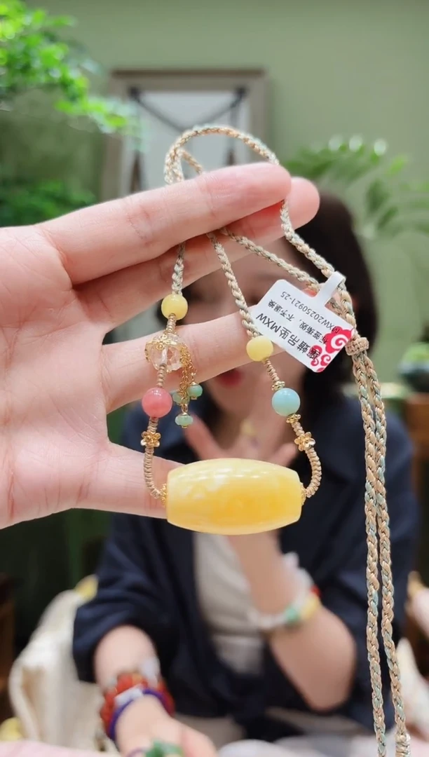 裸石蜜蜡未镶嵌蜜蜡项链MXW0921-25多样性发货