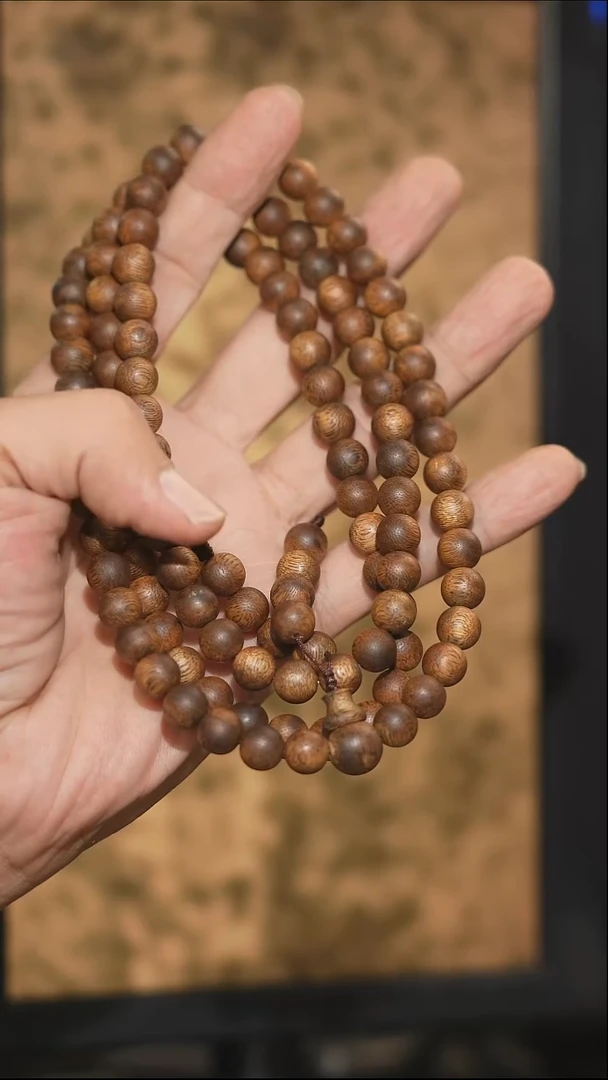 手串沉香海南绿奇楠9mm圆珠长串