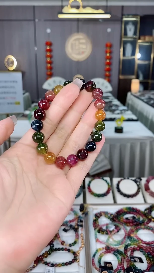 收藏级老矿碧玺单圈手串9mm+未镶嵌碧玺（多样性发一条）hon