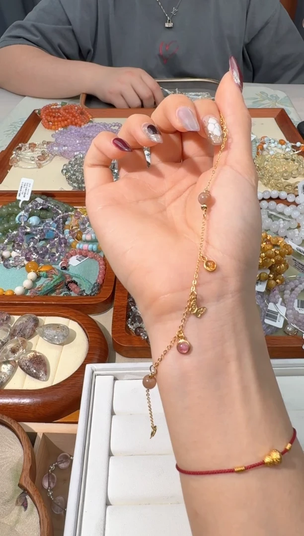 【闪购商品】水晶手链银S925镶嵌Q025橙月月蝴蝶链子