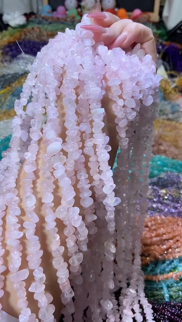 水晶珠宝半成品未镶嵌粉水晶