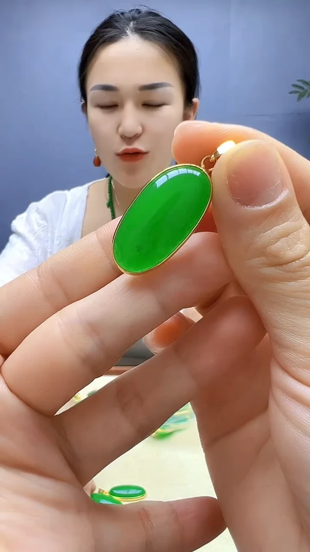 翡翠14K金镶嵌颈饰丹丹diy颈饰
