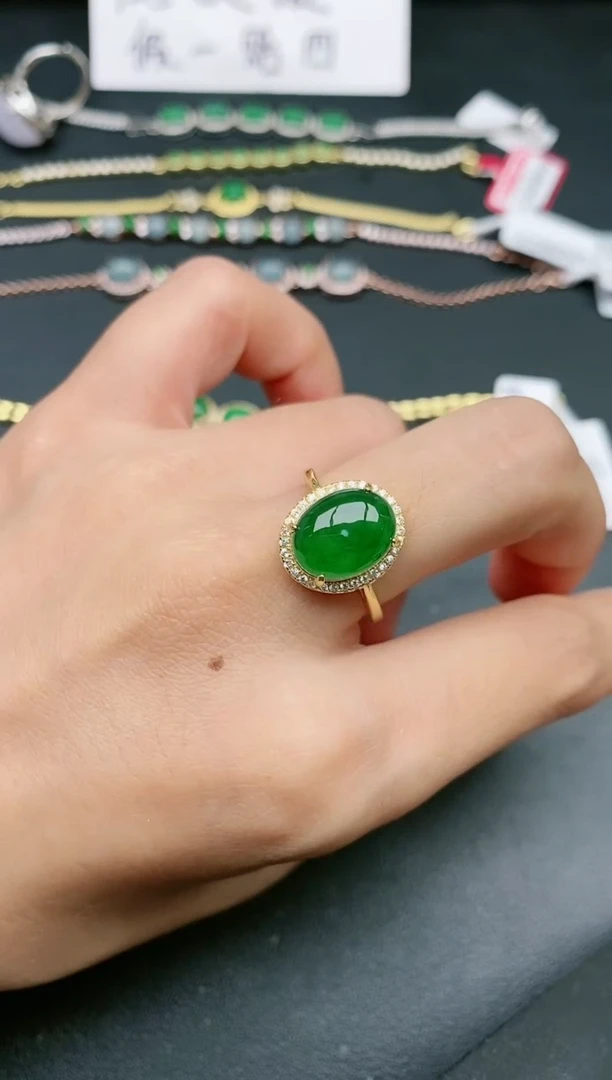 翡翠戒指银S925镶嵌11111