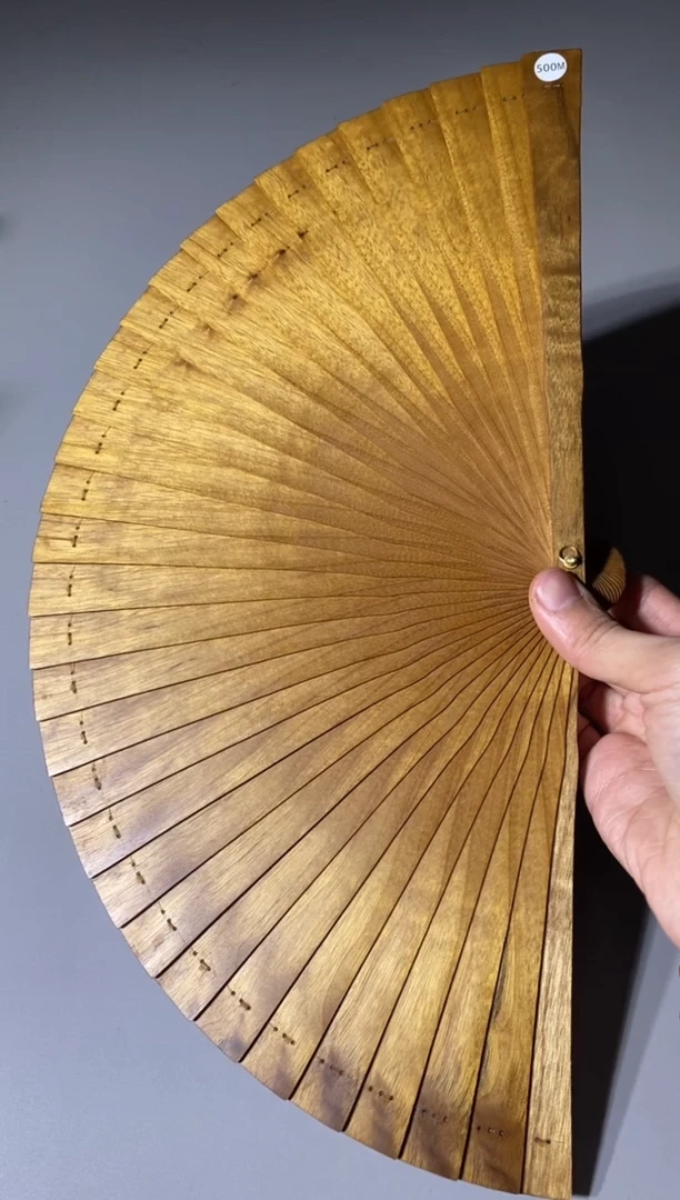 【闪购商品】金丝楠木雕500号21cm精品金丝楠木扇子