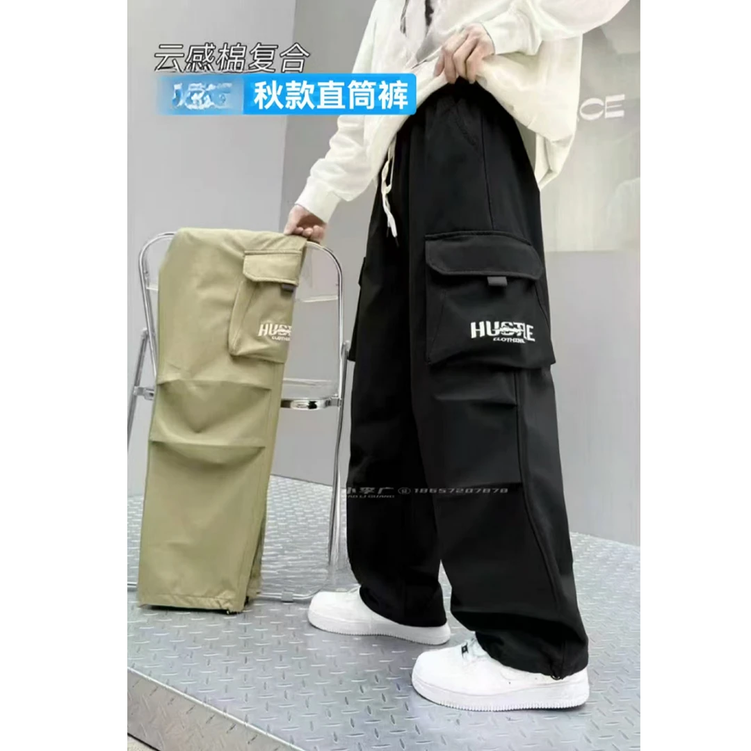【C3003-黑色】青少年春秋款工装休闲裤