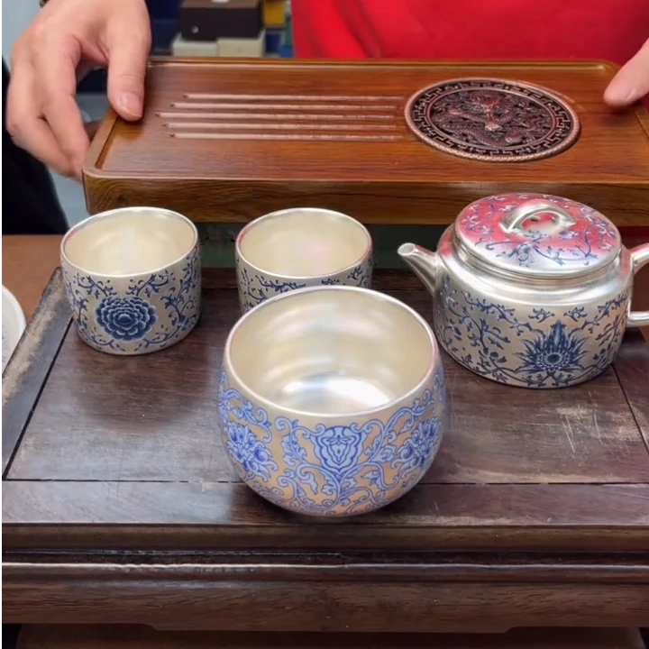 陈国在缠枝两杯+缠枝单杯+龙木茶盘-ZHZ139