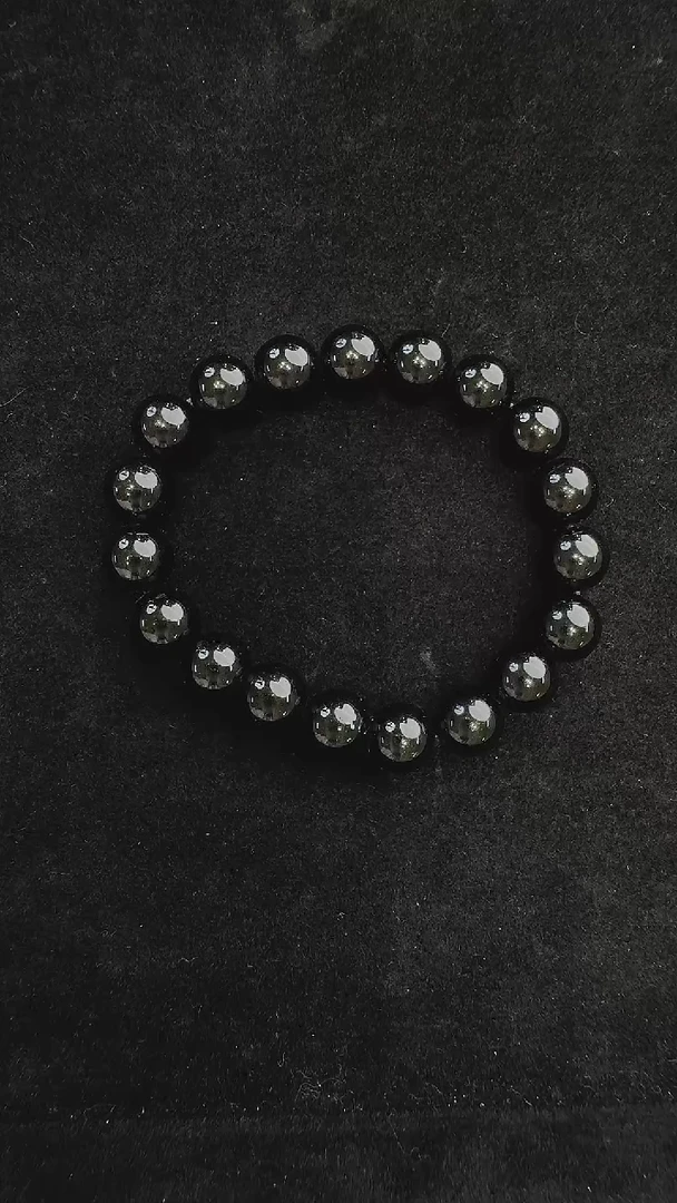 未镶嵌手链玛瑙/玉髓黑曜石手串