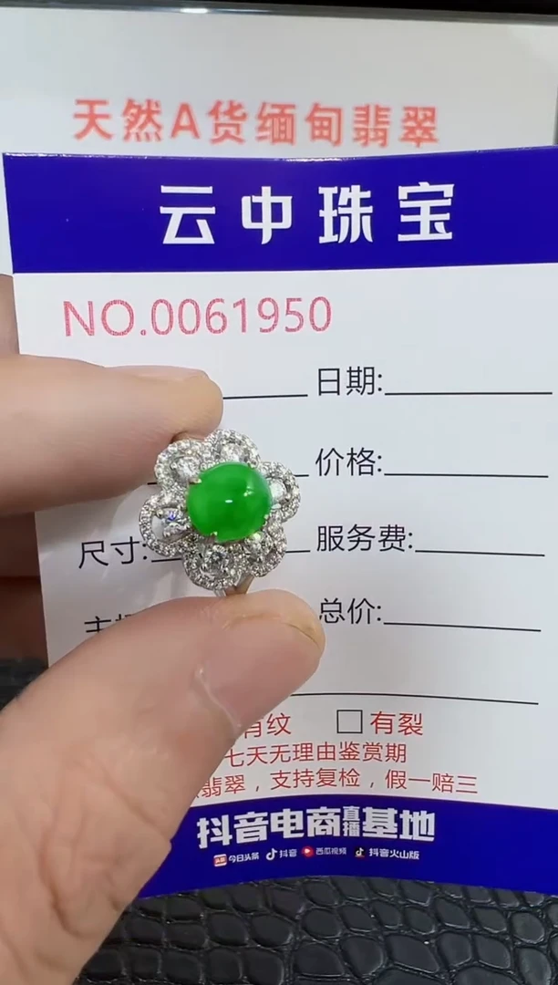 银S925镶嵌戒指翡翠1950
