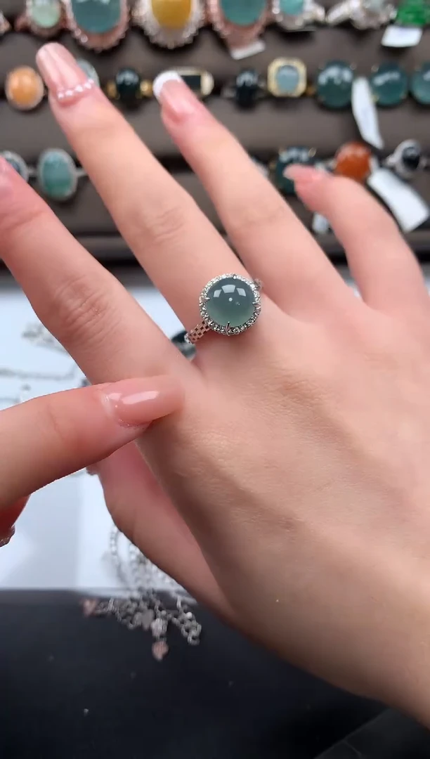 【闪购商品】翡翠戒指银S925镶嵌52141