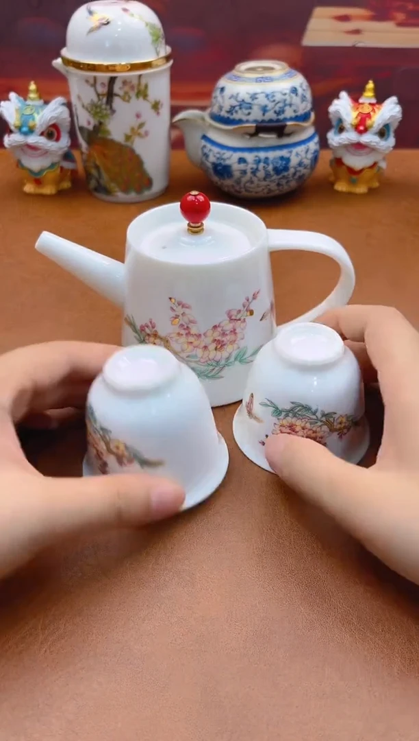 陶瓷茶具摆件旅行套组