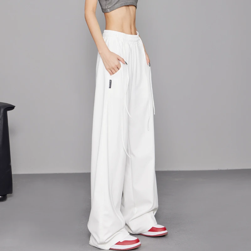 KEN STUDIO早秋新款香蕉裤运动裤女镰刀裤卫裤休闲拖地阔腿裤裤子