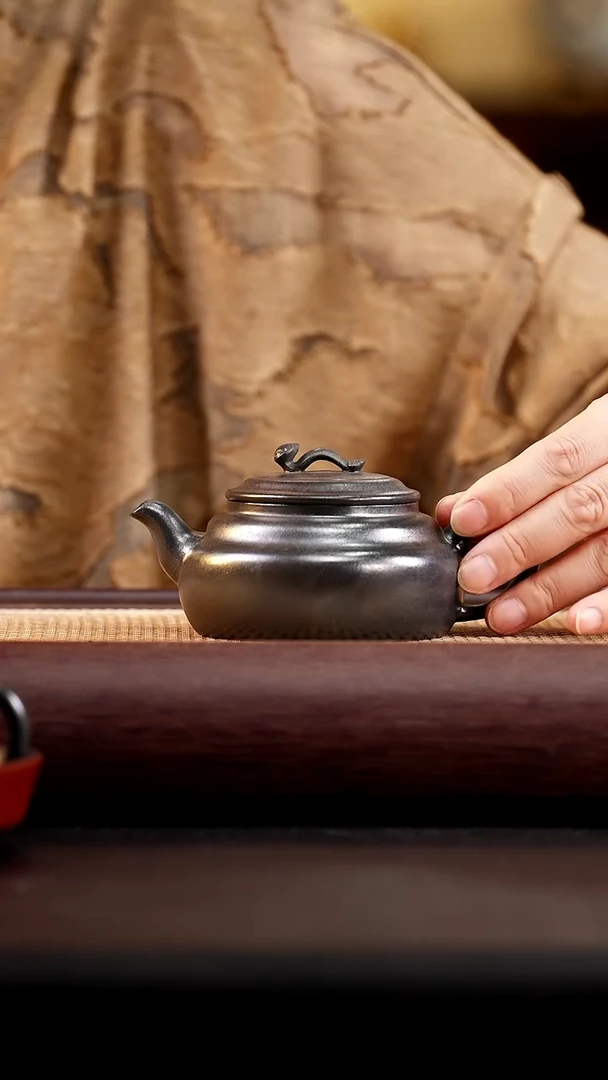 茶壶紫砂柴烧天青如意紫菱