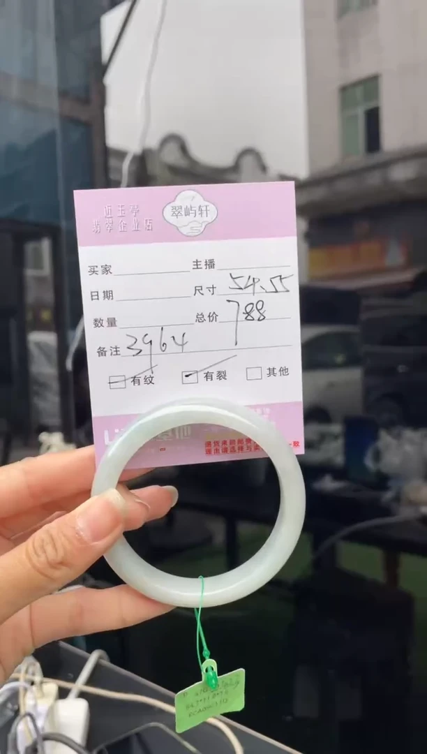 未镶嵌手镯翡翠G 54正圈 3964