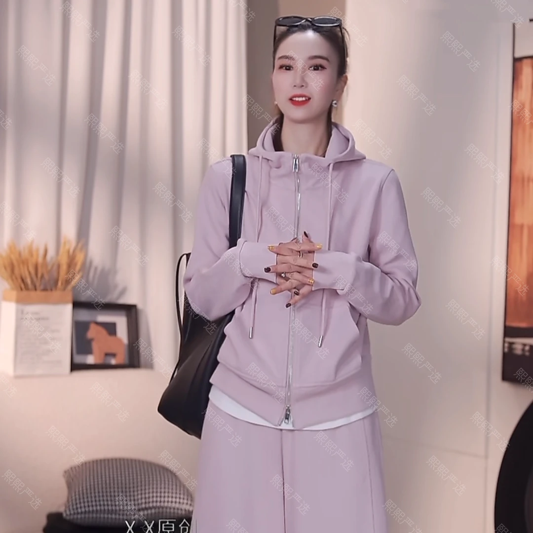 XX.YX（休闲日记）春系松弛感休闲弹力连帽双拉链卫衣外套78909