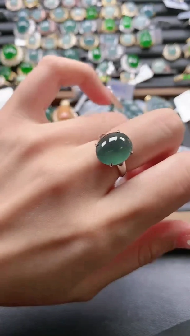 【闪购商品】翡翠戒指银S925镶嵌51151