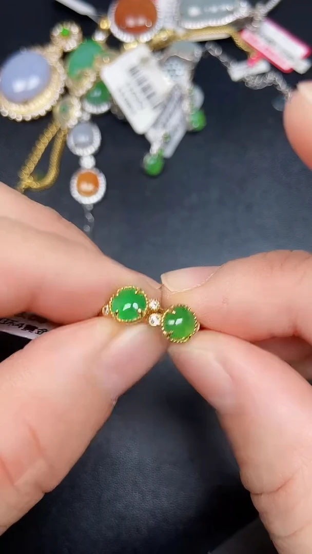 银S925镶嵌戒指翡翠2190