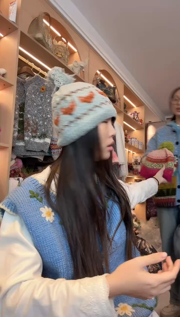 羊毛细线小狐狸羊毛帽