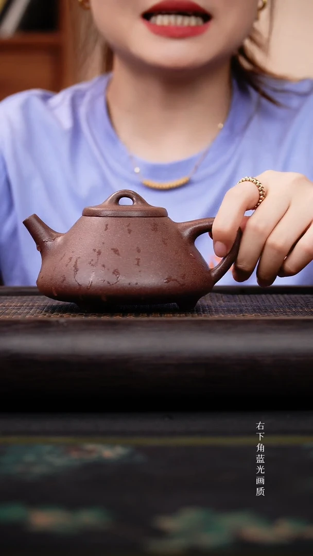 茶壶紫砂桃花泥子冶石瓢