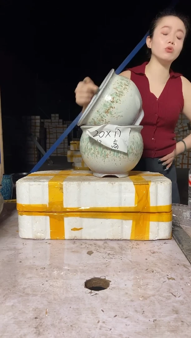 宜兴紫砂粗陶花盆20/17