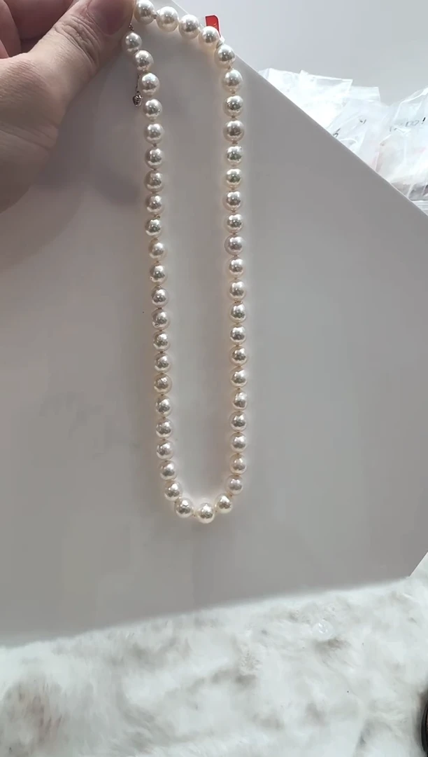 【闪购商品】海水珍珠AQ银S925镶嵌海水珍珠串链@@HF030