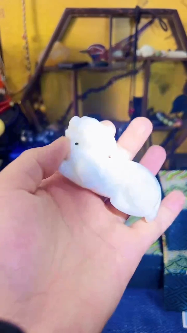 【闪购商品】蓝田玉（蛇纹石化大理石玉）挂件合金南天 小貔貅