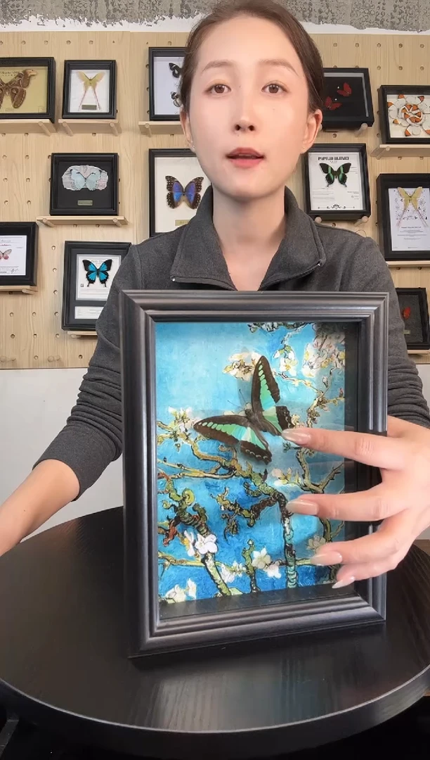 青凤蝶（蝴蝶装饰画7寸框)