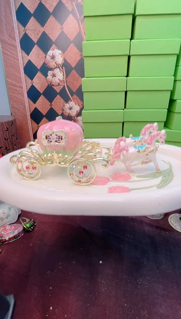 锌合金珐琅彩首饰盒摆件默认微瑕不退不换～