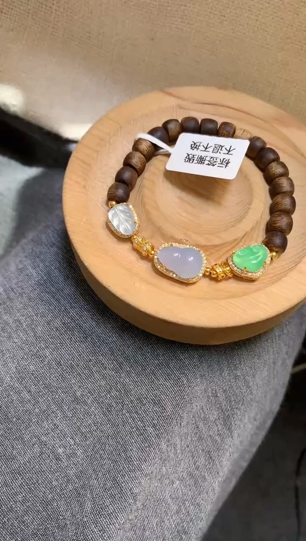 银S925镶嵌手串翡翠手串