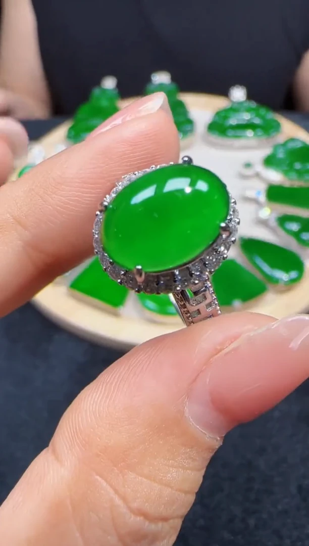 未镶嵌定制翡翠翡翠戒指6