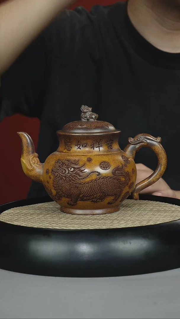 茶壶紫砂龙骨金砂 龙尊宫灯