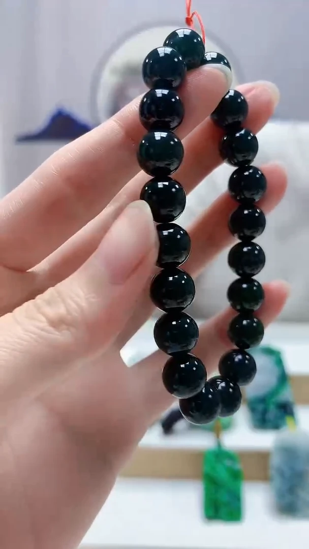 未镶嵌定制翡翠4868zm-毛货手串175