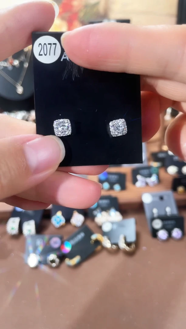 合金925银锆石豆2077