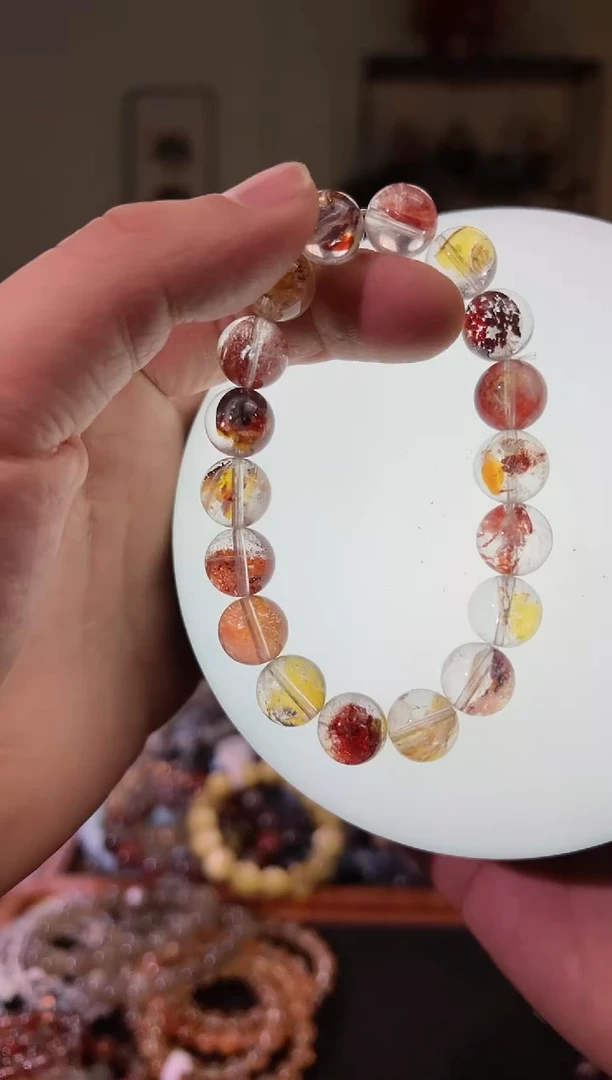 【闪购商品】水晶手串未镶嵌11.5mm锦鲤胶花手串