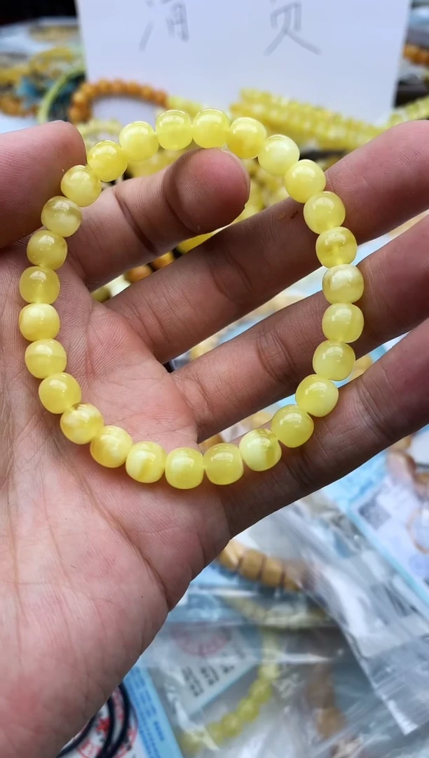 裸石蜜蜡未镶嵌手串