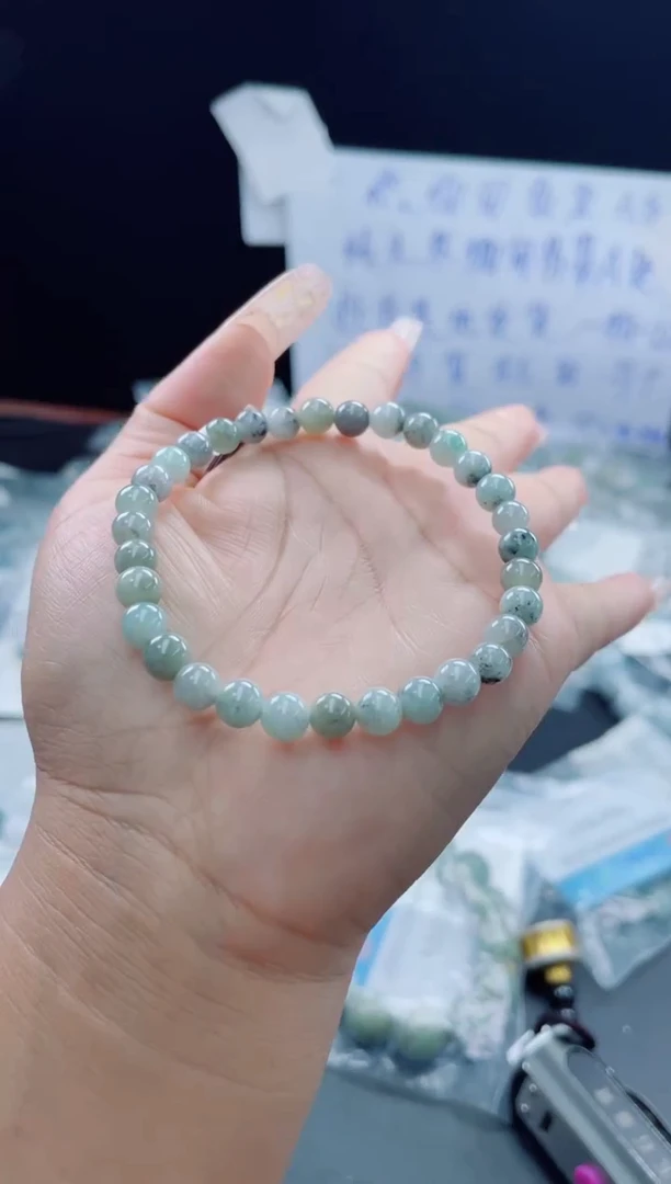 未镶嵌戒指翡翠珠串7+