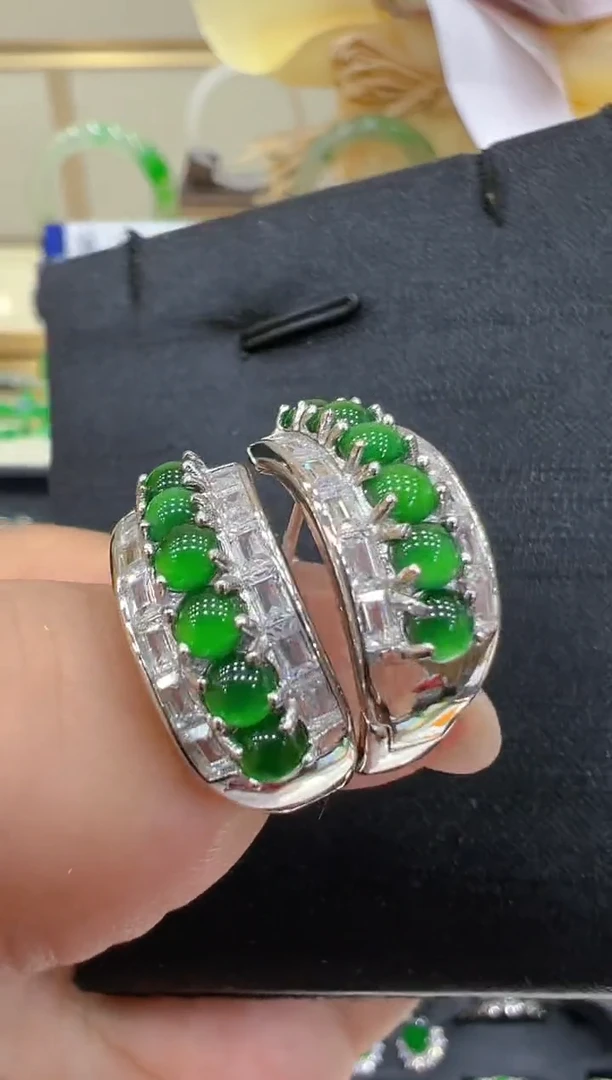 翡翠银S925镶嵌耳饰多样性团购发一件