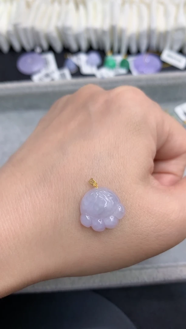 吊坠(不含链)18K金镶嵌翡翠111