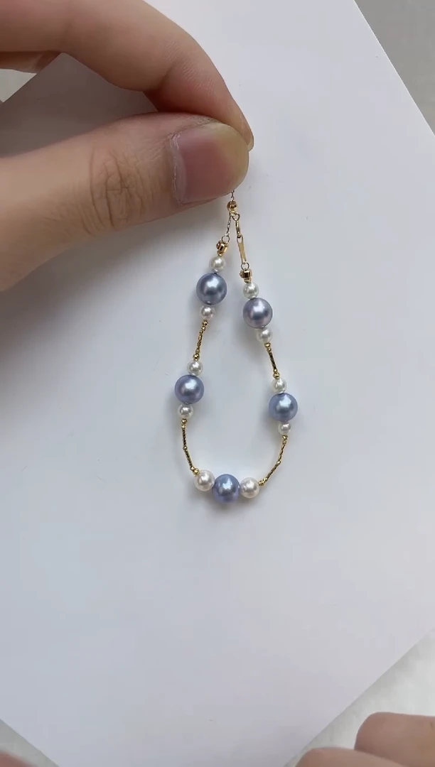18K金镶嵌手链海水珍珠